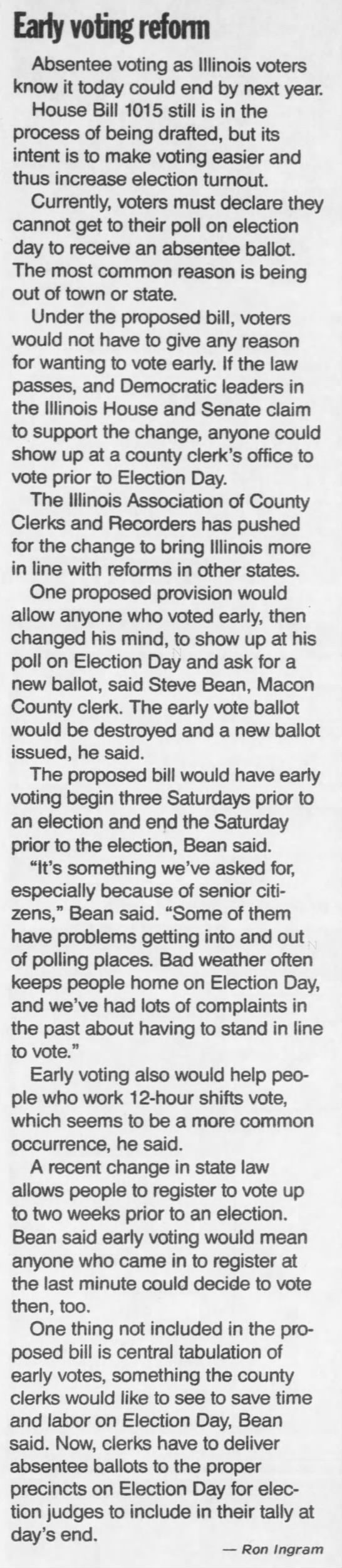 Early Voting Reform